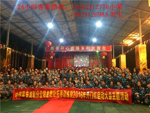 中国平安龙岗分公司在南粤开心农场组织拓展活动。